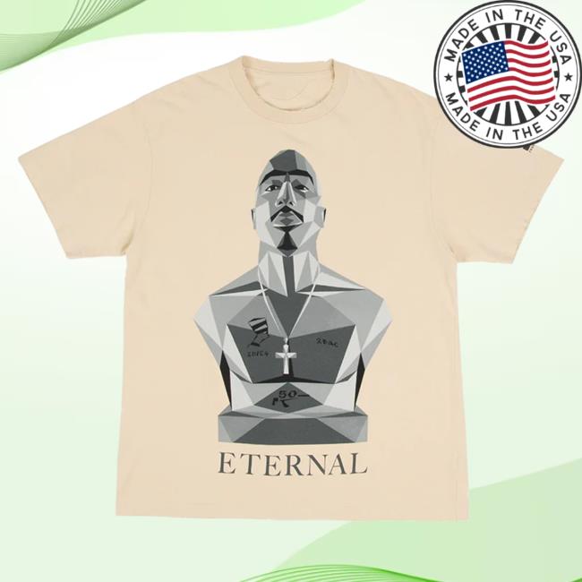 Official Interscope Records 2 Pac Merch Clothing Store 2Pac Fragment X 2Pac Light Khaki Tshirt Towpac