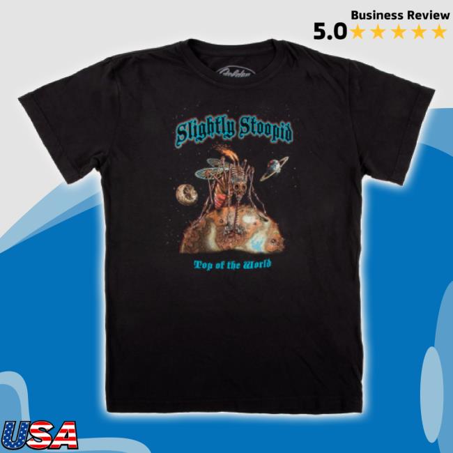 Official Slightly Stoopid Merch Store Top Of The World Golden Goods Hoodie Sweatshirt (Vintage Black) Smoke Slightlystoopid Apparel Clothing Shop