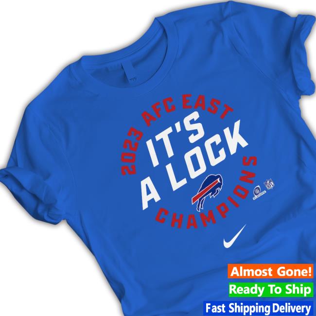 It's A Lock Buffalo Bills Shirts Buffalo Bills 2023 Afc East Division Champions Locker Room Trophy Collection T-Shirt It's A Lock Buffalo Bills Shirts Buffalo Bills 2023 Afc East Division Champions Locker Room Trophy Collection T-Shirt