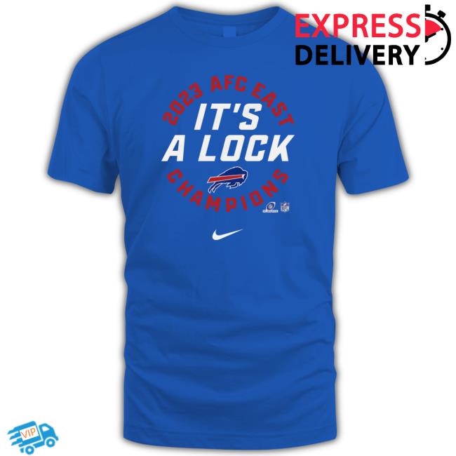 It's A Lock Buffalo Bills Shirts Buffalo Bills 2023 Afc East Division Champions Locker Room Trophy Collection T-Shirt It's A Lock Buffalo Bills Shirts Buffalo Bills 2023 Afc East Division Champions Locker Room Trophy Collection T-Shirt