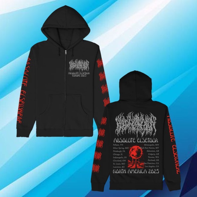 Blood Incantation Merch Absolute Elsetour Summer 2025 Zip Hoodie Black - Teecandal