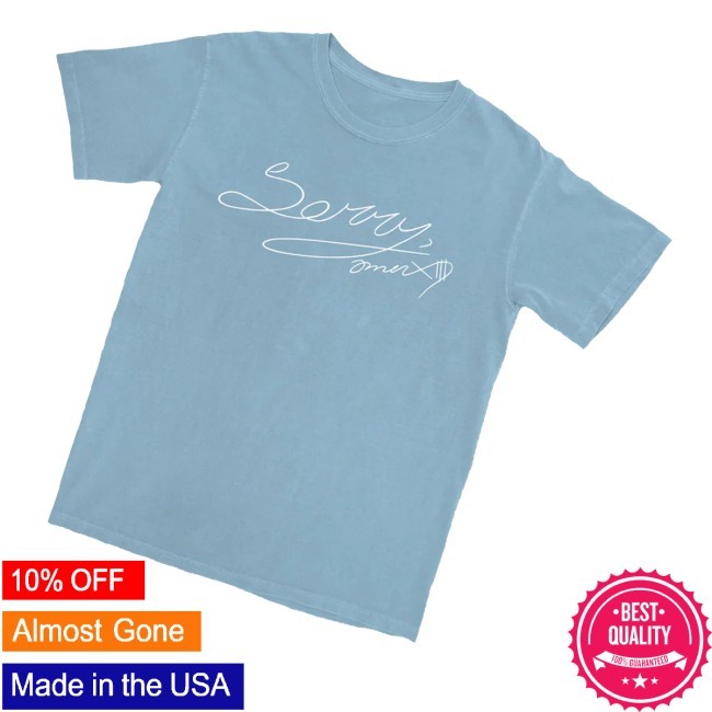 Omenxiii - Sorry Script Light Blue Hooded Sweatshirt Sumerian Records Merch Store - Teecandal