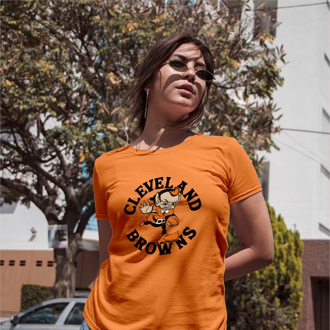Homage Cleveland Browns Brownie Stiff Arm T Shirts