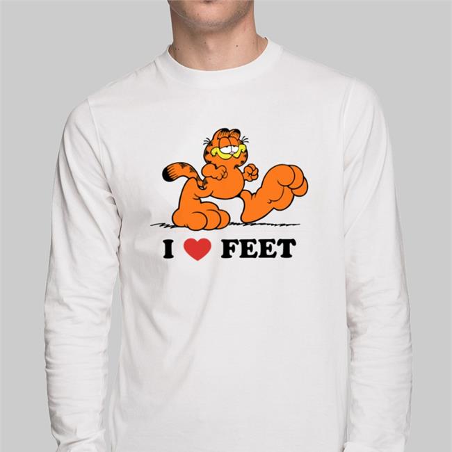 Shirts That Go Hard Store Garfield I Love Feet Sweatshirt Grey