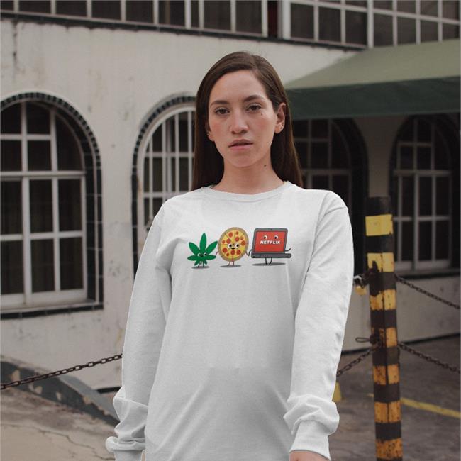Weed Pizza Netflix Hoodie Stonerchill Weed Pizza Netflix Tee