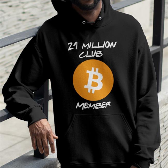 Evasavagiou.Eth 21 Million Club Member Bitcoin Hooded Sweatshirt Coin Bureau Merch