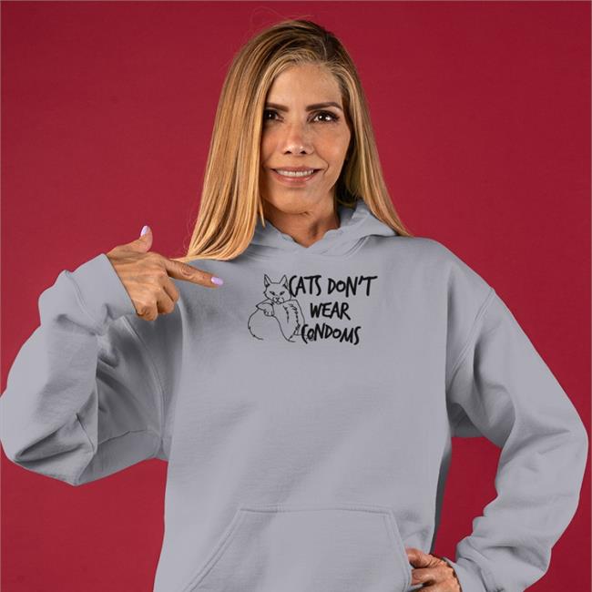 Shirts That Go Hard Cats Don't Wear Condoms Tee Shirt White