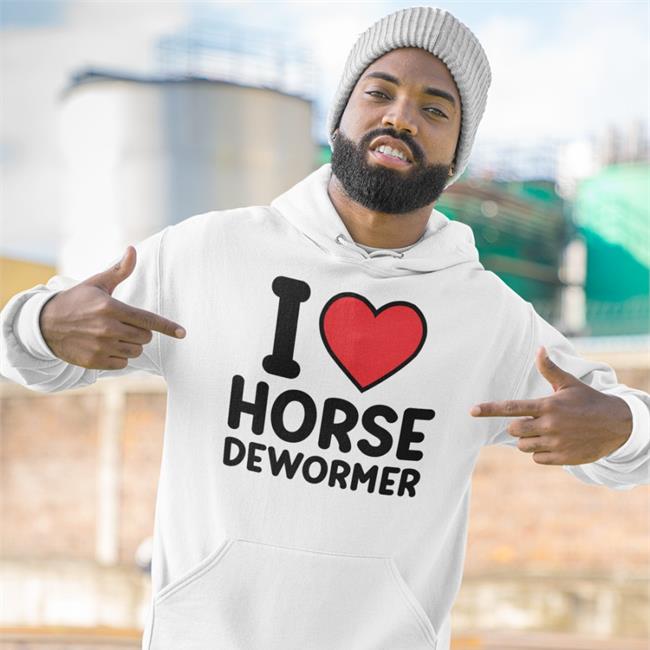 Horsey Sauce I Love Horse Dewormer Sweatshirt White