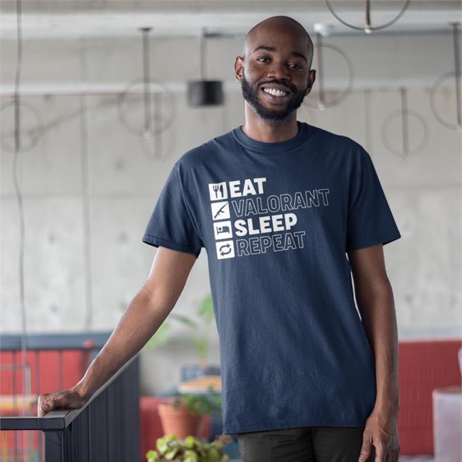 Black Soar WestJett Eat Valorant Sleep Repeat Shirt