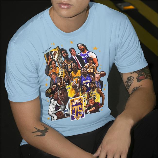 Los Angeles Lakers 75Th Anniversary Long Sleeve Tee Shirt Lakers Basketball