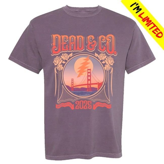 Official Dead And Company Merch Dead & Company Golden Gate Park Wine Sweatshirt