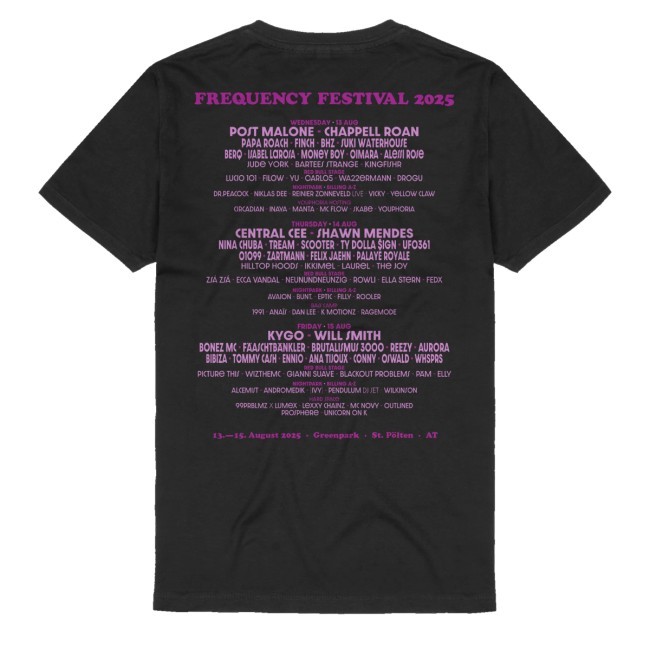 Frequency Festival Festival Cat Line-Up 2025 Shirts
