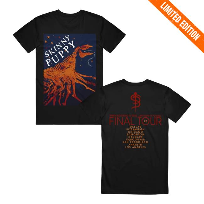 Trending Skinny Puppy Merch Store Dinosaur Black Classic Shirt Skinny Puppy Shop
