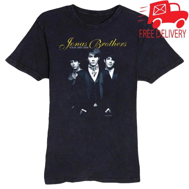 Official Jonas Brothers Merch Vintage Tonal Tee Tour 2008 Hoodie