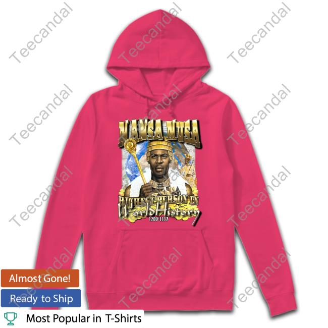 Brandon X. Ingram Wearing Mansa Musa Richest Person In World History Tee Shirt