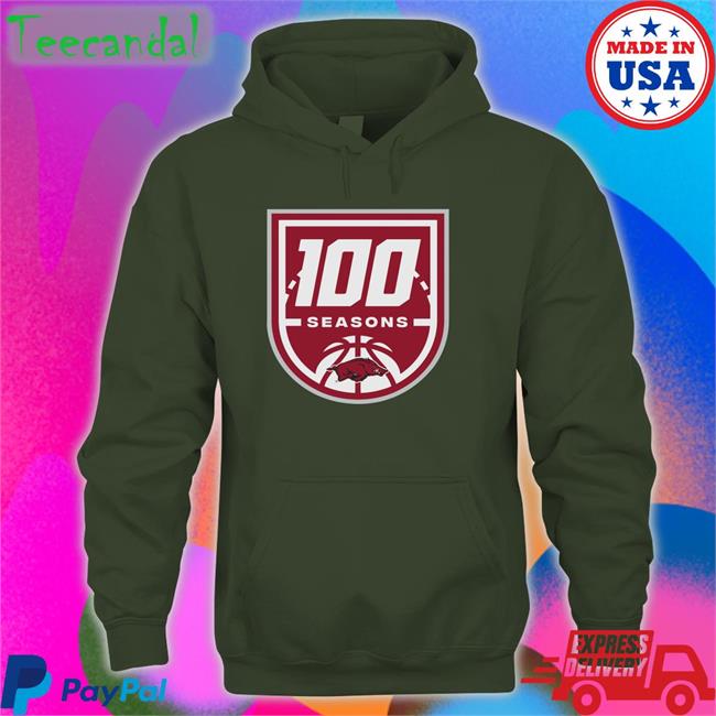 Arkansas Razorbacks Shop Men's Basketball 100 Seasons Hoodie Arkansas Razorbacks Shop Men's Basketball 100 Seasons Hoodied Sweatshirt