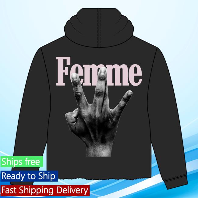 Official Fresh Society Homme + Femme "Twisted Fingers" Black Hoodie Crew neck Sweatshirt Purple/Pink