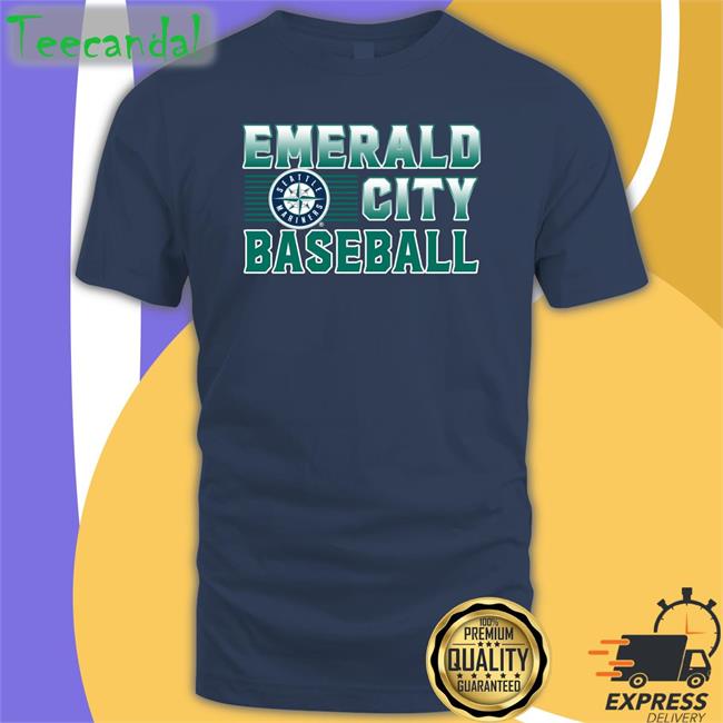 Seattle Mariners Fanatics Branded Navy Emerald Baseball Shirt