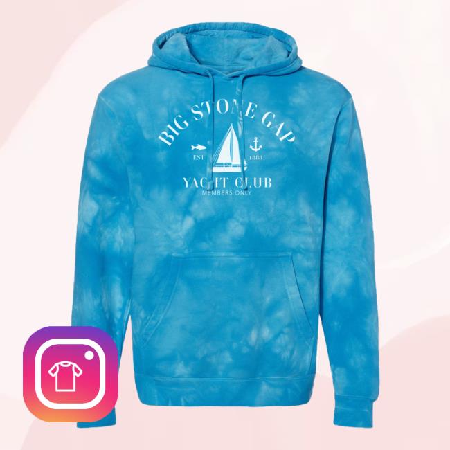 Official Hometown Apparel Clothing Merch Big Stone Gap Virginia Yacht Club Tie-Dye Sweatshirt 5XL Tie Dye Aqua Blue