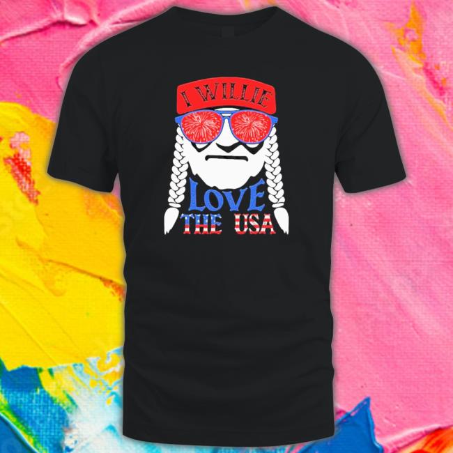Patriotic Distressed Vintage I Willie N Love The Usa Willie Nelson shirt
