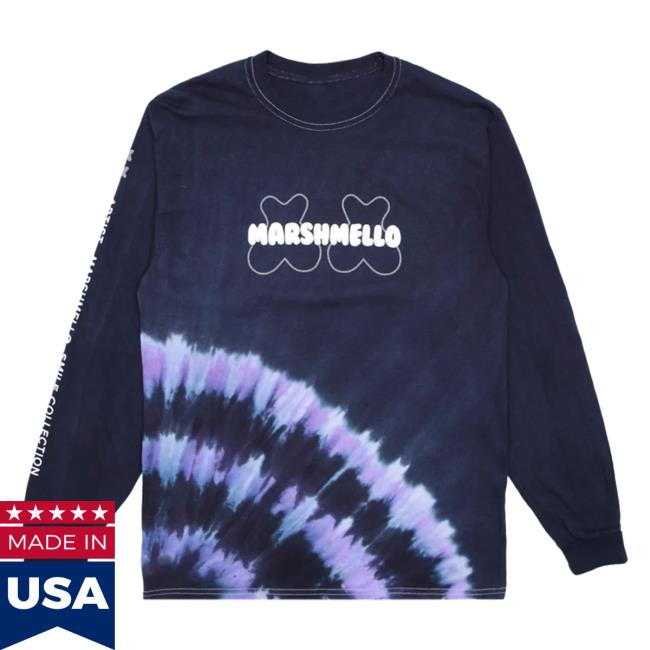 Official Marshmello Apparel Clothing Merch Store Marshmello Mello Spot Dye L/S Longsleeve Black Marsh Mello Shop