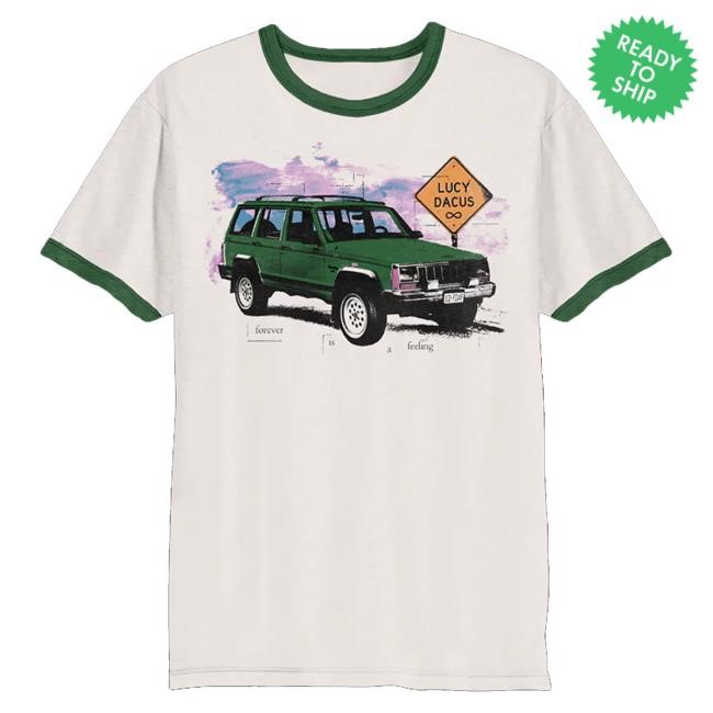Lucy Dacus Merch Store Green Truck Ringer Long Sleeve Shirt