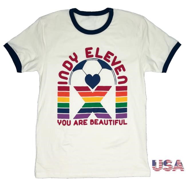 Official Indy Eleven Shop You Are Beautiful Ringer T-Shirt