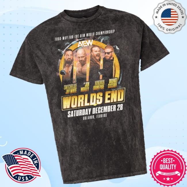Aew Worlds End 2024 Matchup - Jay White Vs Jon Moxley Vs Hangman Adam Page Vs Orange Cassidy Mineral Wash Sweaters