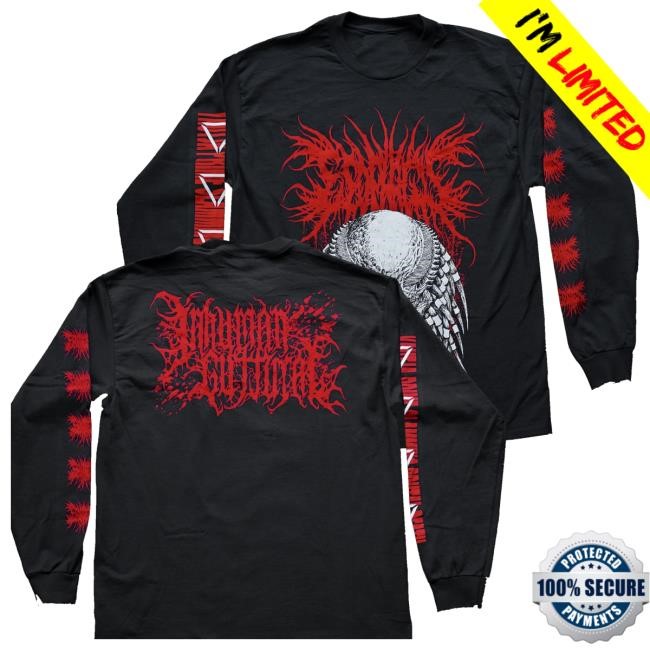 Trending Realityfade Merch Store Esophagus 'Yautja Prime Slamming Brutal Death' Long Sleeve Tee