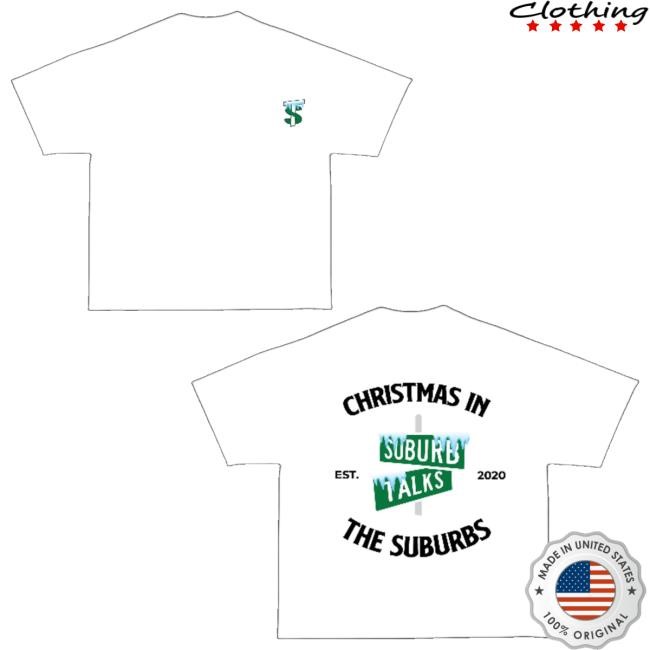 Suburb Talks Merch Store A Christmas In The Suburbs White Sweatshirt