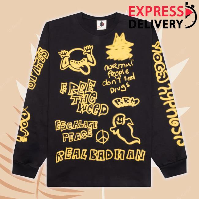 Official Feature Merch Store Real Bad Man Youth Party L/S Shirt - Black