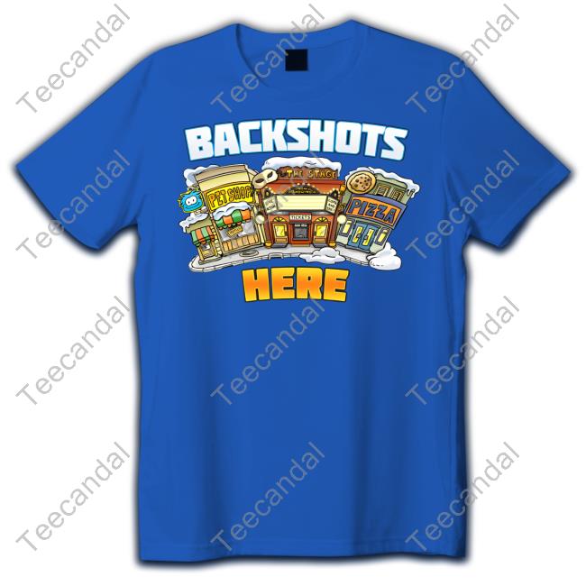 Gotfunnymerch Backshots Here Club Penguin Hoodied Sweatshirt