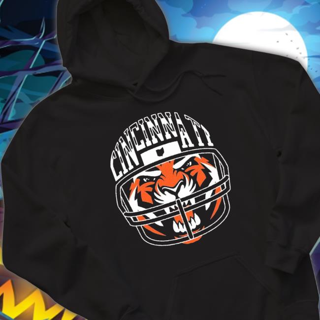 Angry Cincy Helmet Hoodie Angry Cincy Helmet Crewneck Sweatshirt
