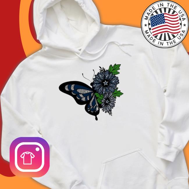 Butterfly And Sunflower Dallas Cowboys Logo 2023 Unisex Sweatshirt