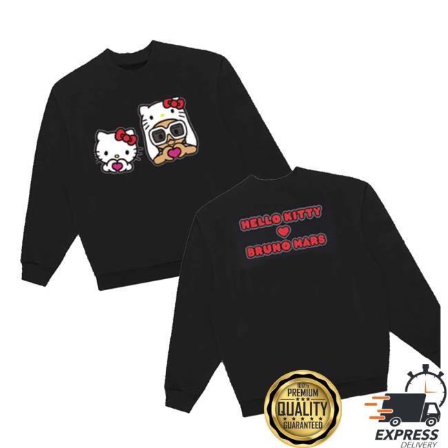 Trending Brunomars Merch Bruno Mars X Hello Kitty Black Funny Shirt