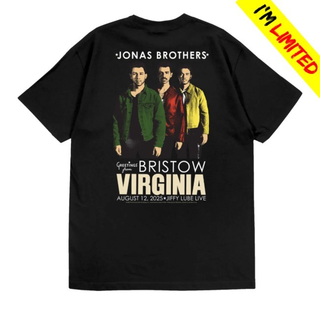 Jonas Brothers Merch Greetings From Your Hometown Bristow Va City Sweatshirt