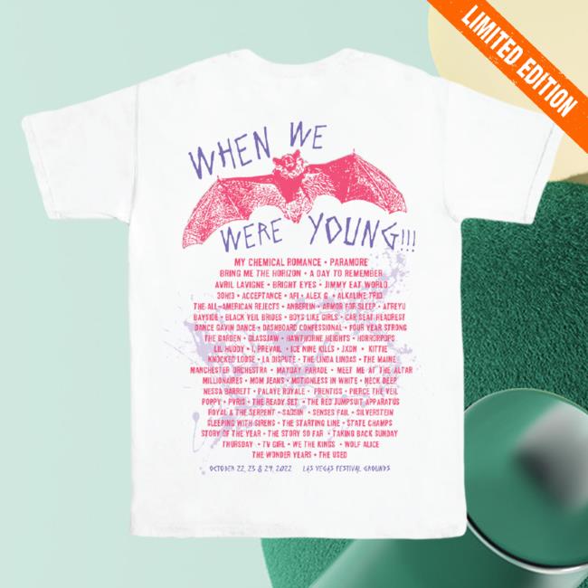 Official When We Were Young Festival 2023 Merch Bat Lineup New Shirt WhenWeWereYoung
