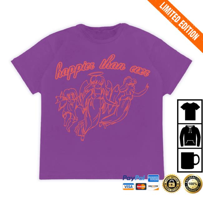 Official Billieeilish Store Merch Guardian Angels Purple Long Sleeve Tee Billieeilishstore Shop