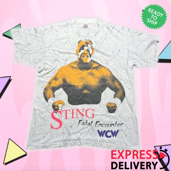 Vintage Sting 'Fatal Encounter' Wcw All Over Print Unisex Sweatshirt (1990S)