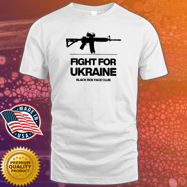 Official Fight For Ukraine Black Box Face Club T-Shirt