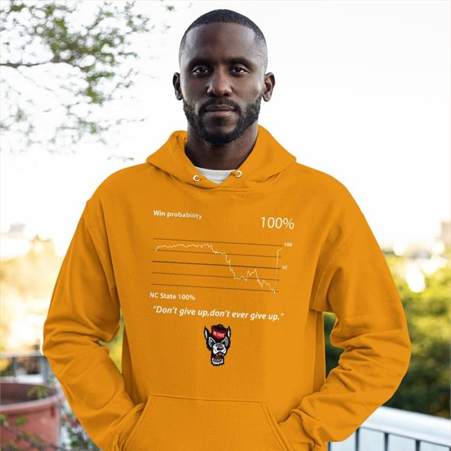 Student Wolfpack Club Win Probility Don't Give Up Don't Ever Give Up Hoodie Red
