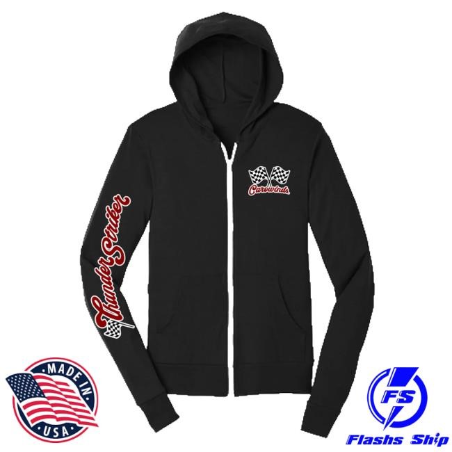 Cedar Fair Merch Carowinds Thunder Striker Zip- Up Sweater Hoodie