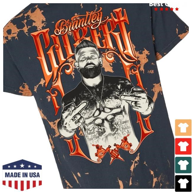 Brantley Gilbert Merch Shop Store Official Frame Tattoos Bleach Wash Classic Shirt