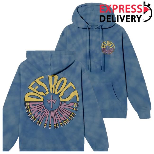 Sumerian Records Merch Store Des Rocs - Dream Machine Blue Dye Hooded Sweatshirt
