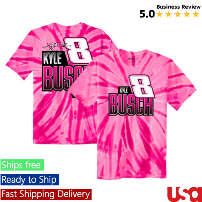 Official Kyle Busch Richard Childress Racing Team Collection Youth Tie-Dye Unisex Sweatshirt- Pink