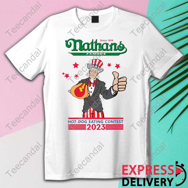 Nathans-Famous Store Nathans 2023 Hot Dog Eating Contest Tee Shirt