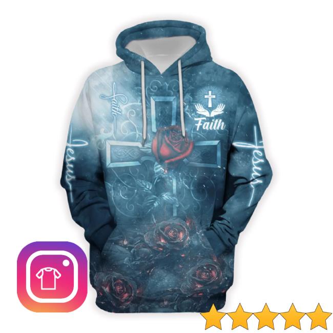 Trending Rose Faith Hoodie - Men & Women Christian Tee 3D Printed
