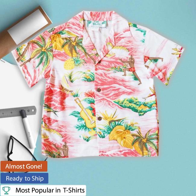 Lavahut Merch Ocean Life Pink Hawaiian Boy Shirts