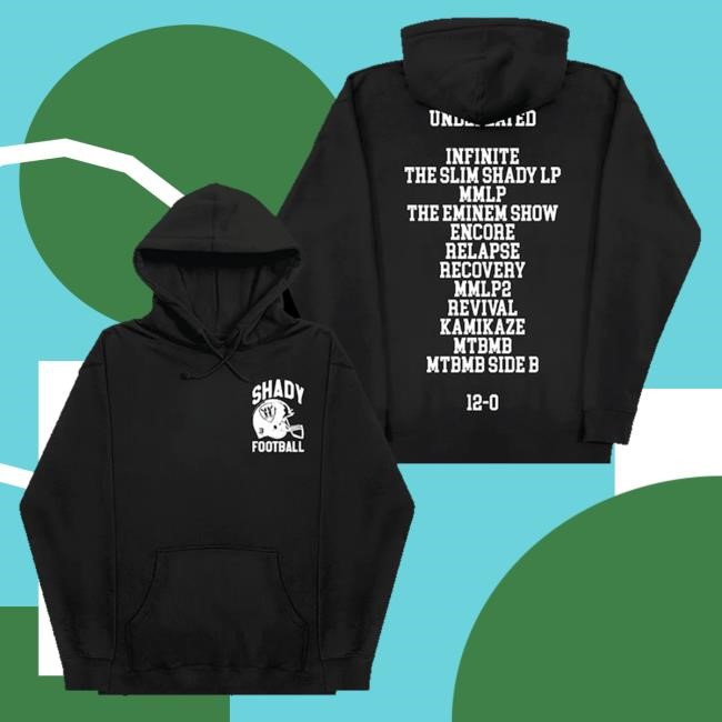 Official Eminem Merch Shady Football Hoodie (Black) Sweatshirt