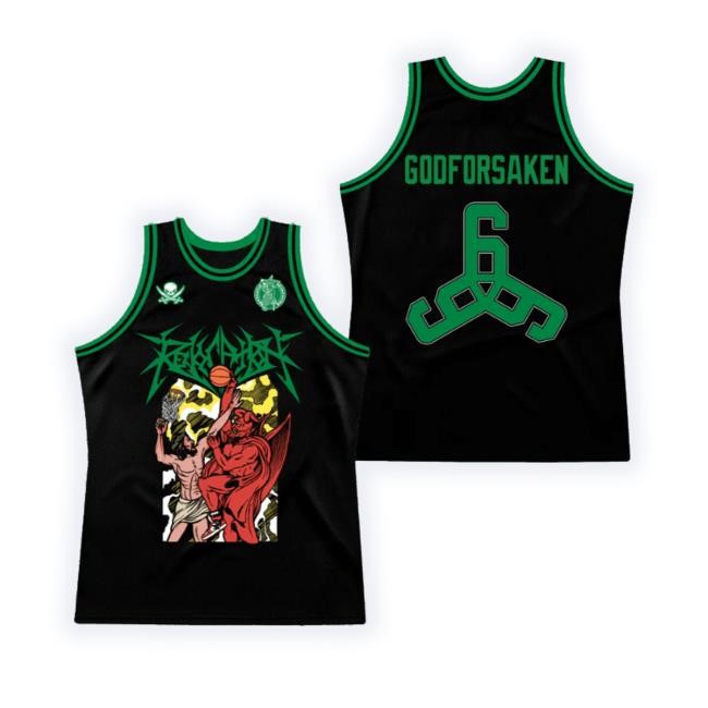 Trending Nightshiftmerch Revocation - Godforsaken Basketball Jersey T-Shirt